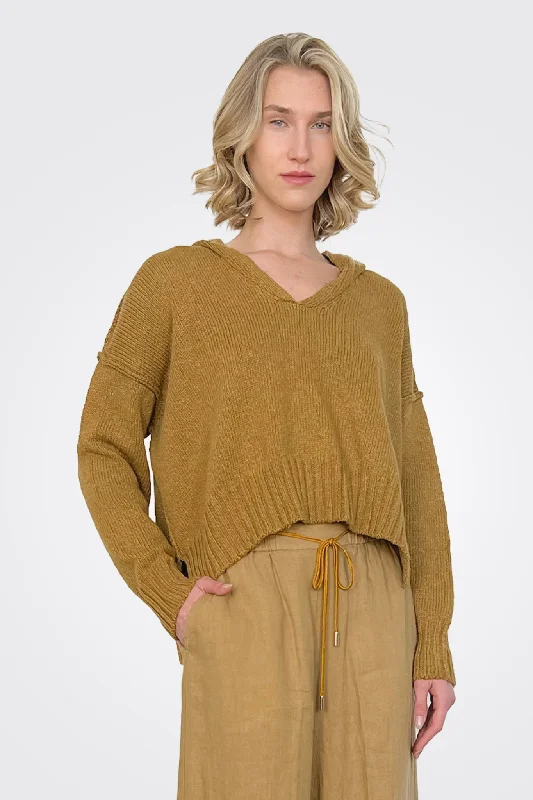 Extra Savings Calica Knitted Hoodie - Olio