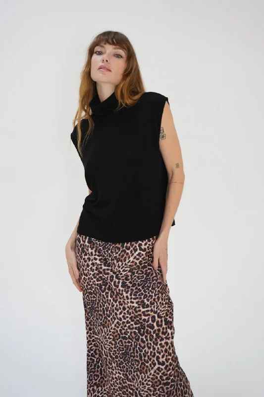 Weekend Discounts to Enjoy Amis Ribbed Sleeveless Turtleneck - Black