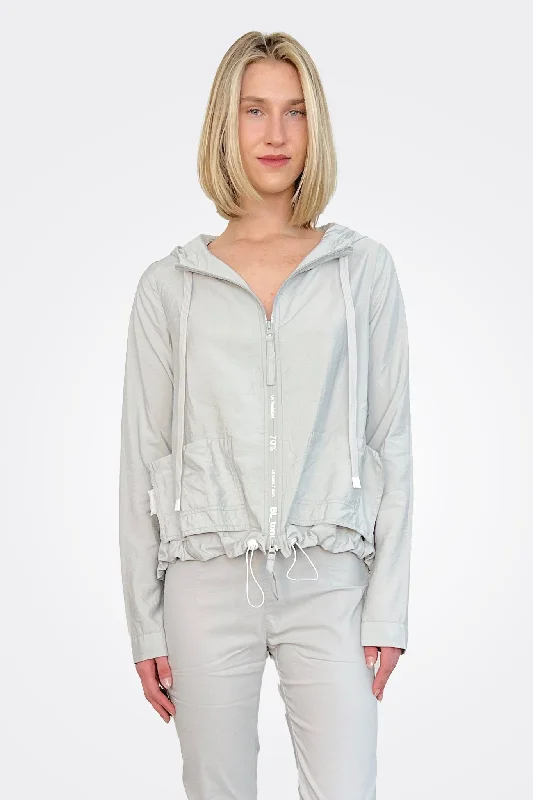 Weekend Discounts to Enjoy Graphic Zip Hooded Pocket Jacket - Grey