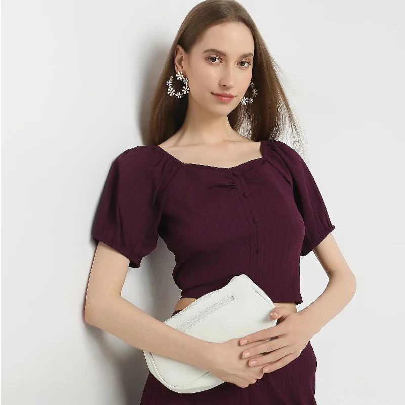 Savings Galore Regular Fit Solid Crop Top