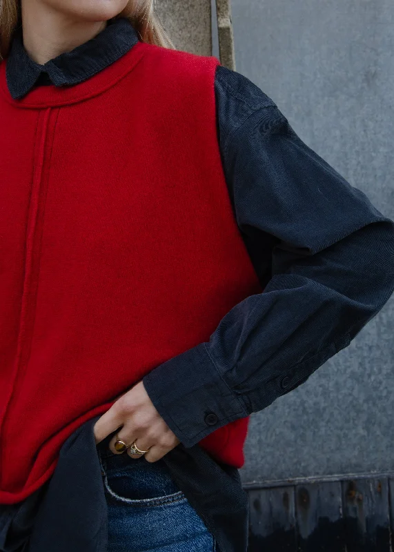 Unbeatable Deal Cashmere Vest Top | Bright Red