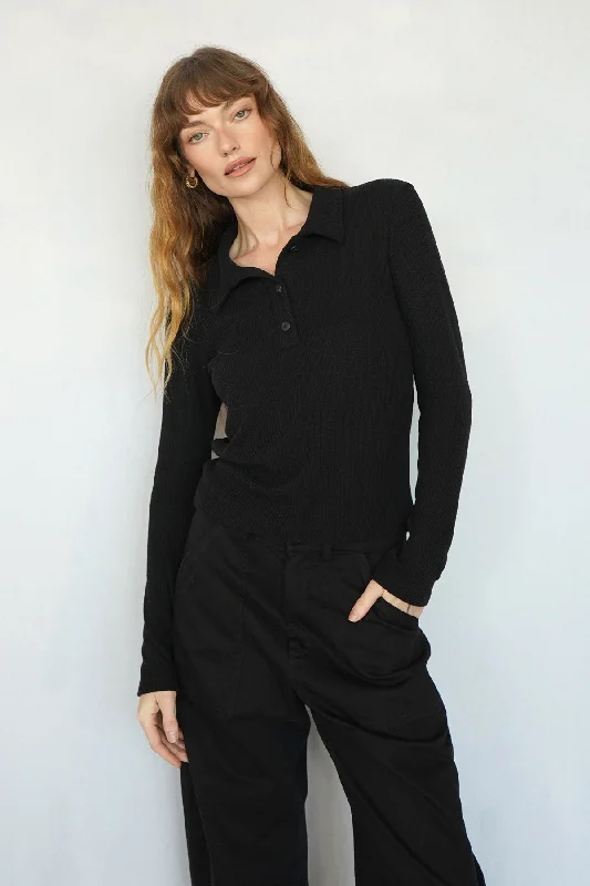 Weekend Specials to Grab Marta Waffle Top - Black