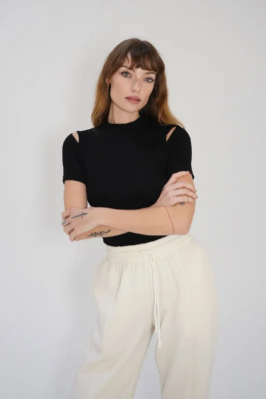 Weekend Specials to Love Juno Ribbed Top - Black