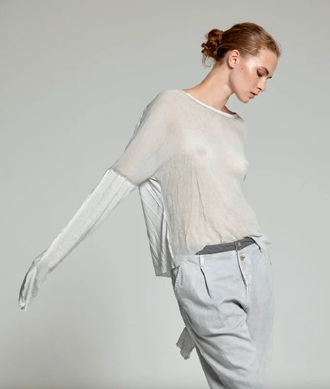 Weekend Specials to Love Silk Jersey Top - Original Light Gray