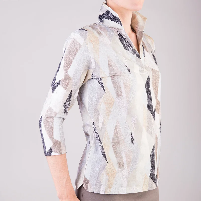 Weekend Specials to Delight Polo Collar Tee in Vitrines Sand