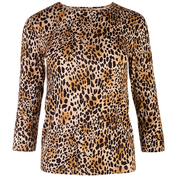 Big Deal 3/4 Sleeve Knit Tee in Mini Leo Classic