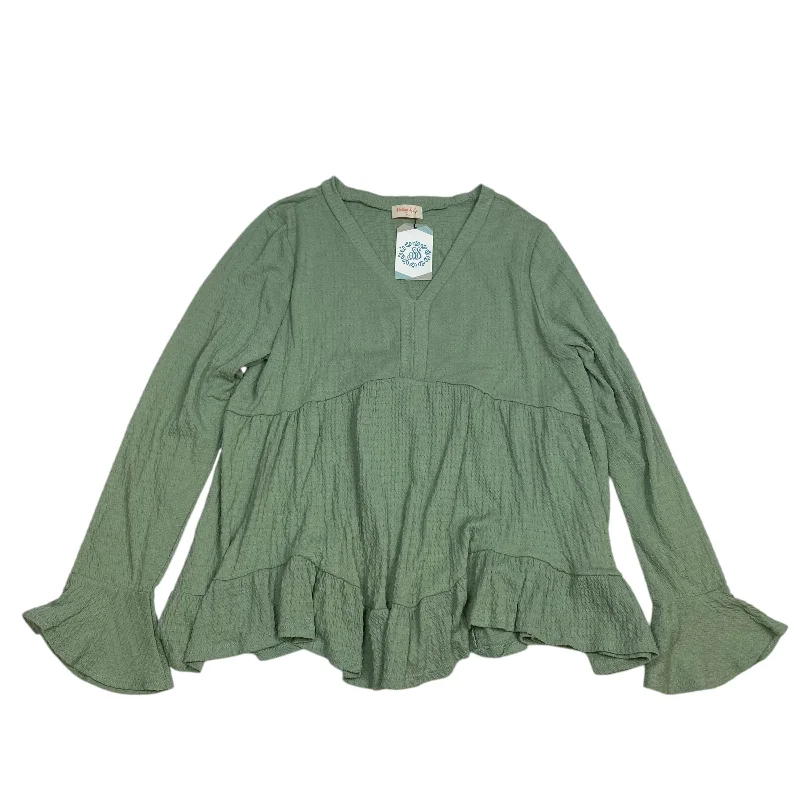 Weekend Offers That Thrill Top Long Sleeve By Hailey & Co In Green, Size: Xl