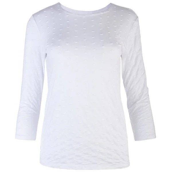 Special Price Embroidered Dots Tee in White