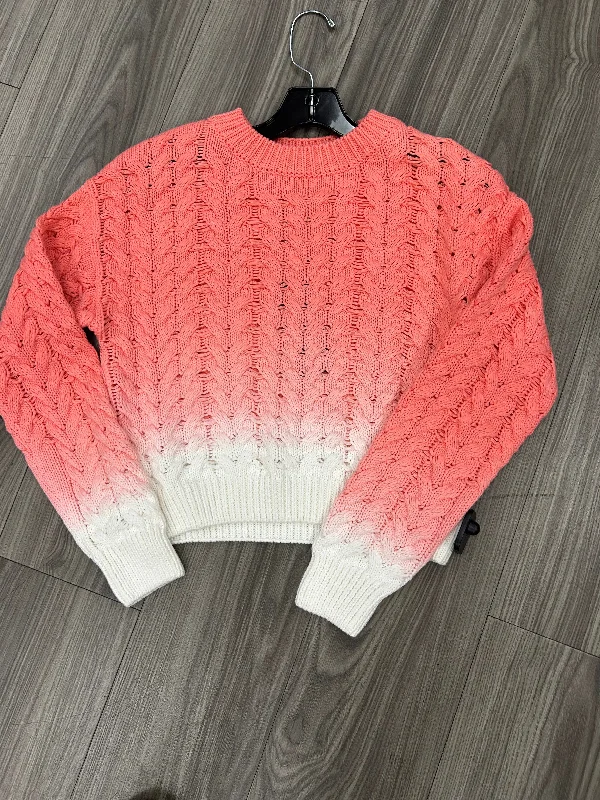New Deal Sweater By Clothes Mentor In Pink & White, Size: Xs
