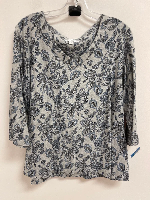 Weekend Bargains Galore Top Long Sleeve By Pure Jill In Grey, Size: 1x