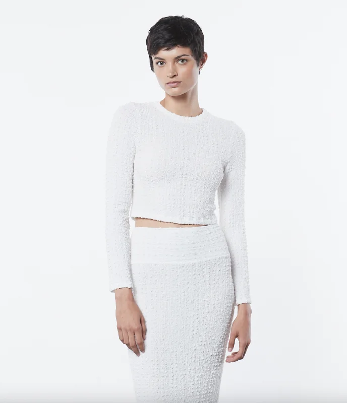 Final Clearance Puckered Long Sleeve Crew - Undyed