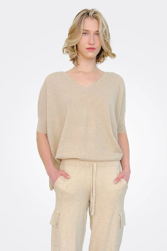 Weekend Specials to Indulge In Supima Cotton Cashmere V Neck Sweater - Brown Sugar