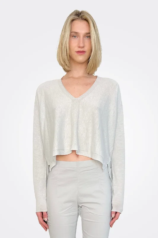 Weekend Specials to Indulge In Asymmetric Knit Pullover - Grey