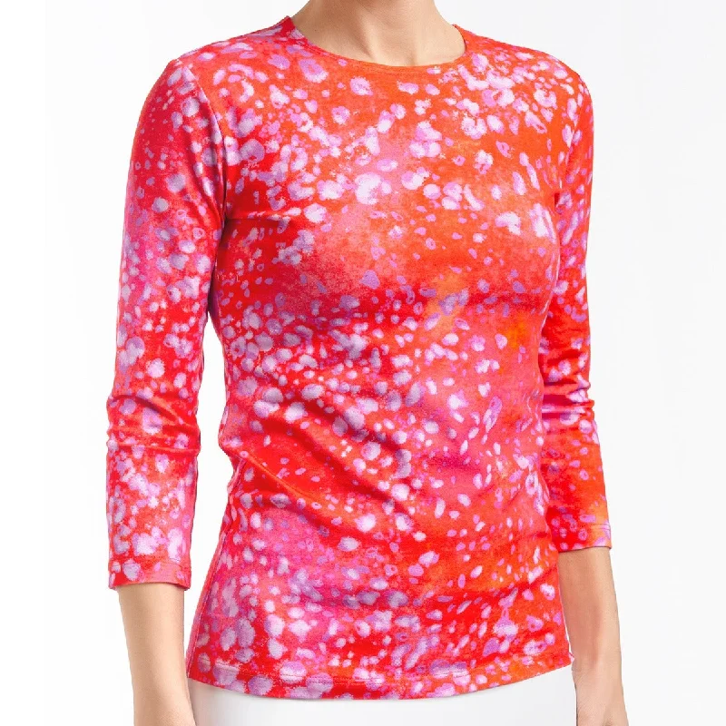 Unbeatable Deal 3/4 Sleeve Knit Tee in Lava Leopard