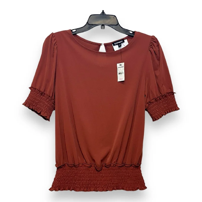 Year-End Clearance Top Short Sleeve Basic By Express In Bronze, Size: S