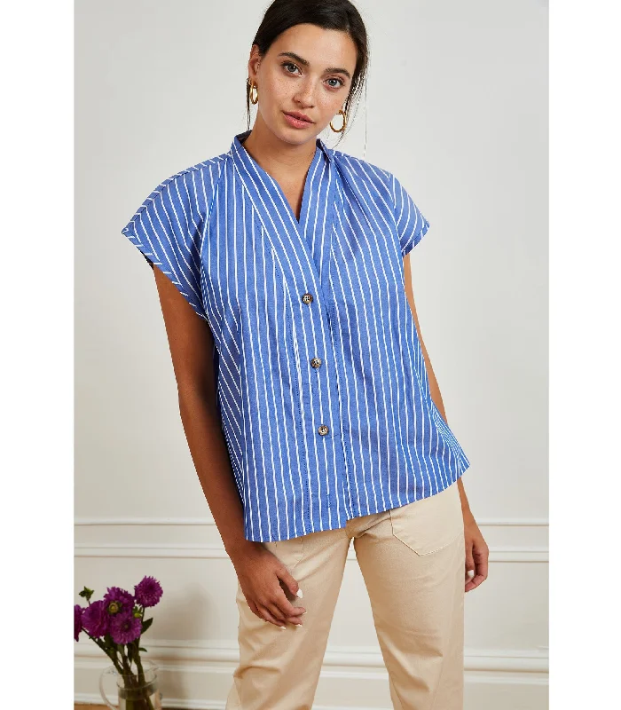Weekend Specials to Savor Blue Stripe Sienna Top