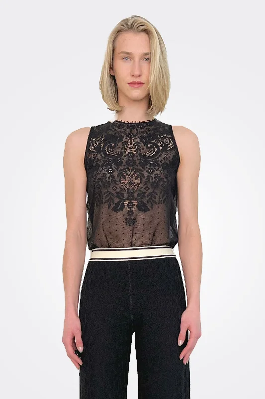 Savings Soar This Weekend Lace Tank - Black