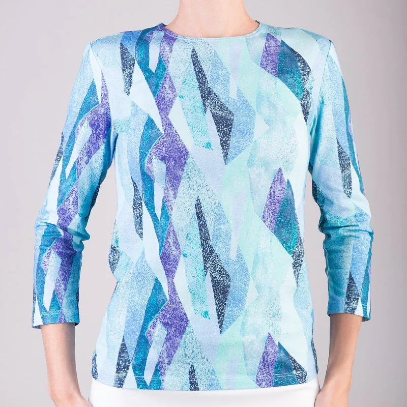 Weekend Savings Bonanza 3/4 Sleeve Knit Tee in Vitrines Blue