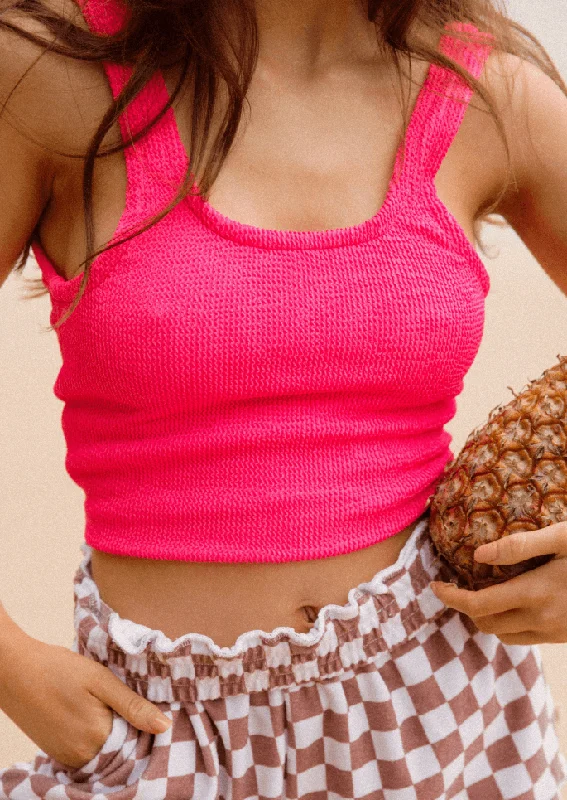 Big Deal Lolita Crinkle Tank - Candy Pink