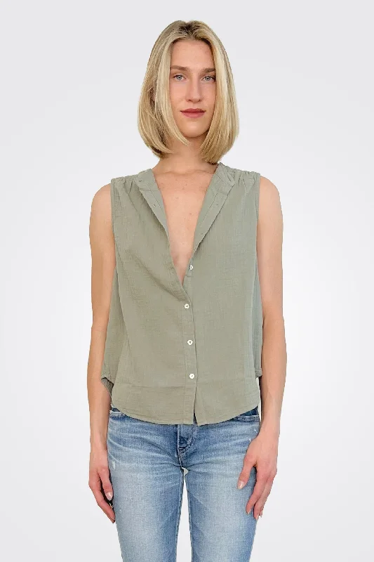 Special Discount Gauze Button Down - Sage