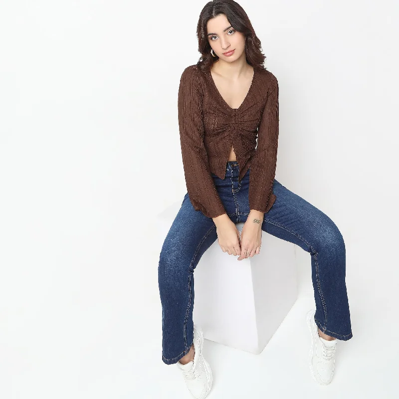 Weekend Savings Galore Regular Fit Solid Crop Top