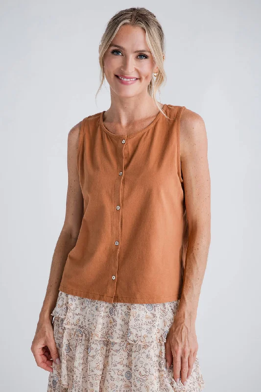Weekend Bargains to Indulge In Wishlist Button Up Relaxed Crop Knit Tank Top