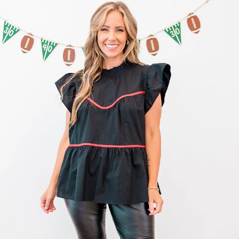 Weekend Deal All The Spirit Top, Black-Red
