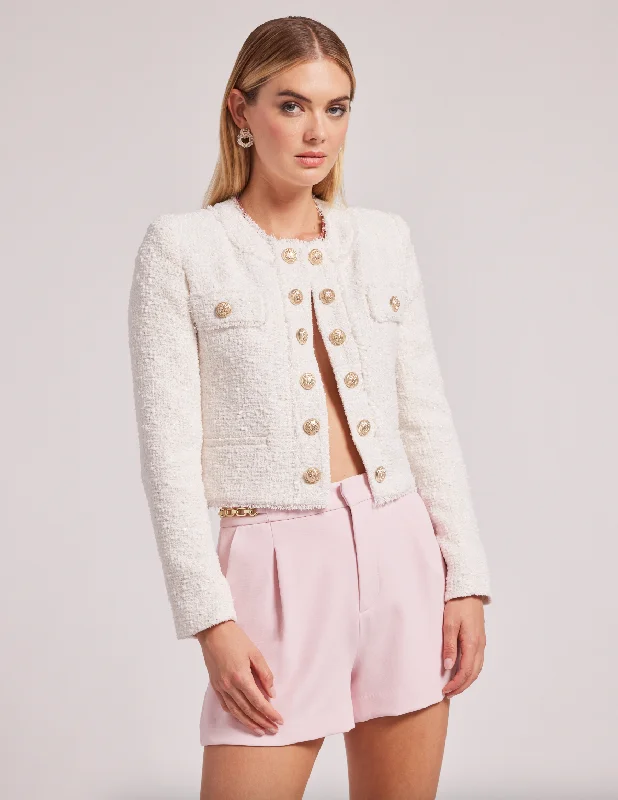 Weekend Discounts to Enjoy Karson Tweed Jacket - White
