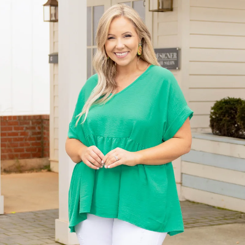 Weekend Bargains to Indulge In Wide Eyed Gaze Top, Kelly Green