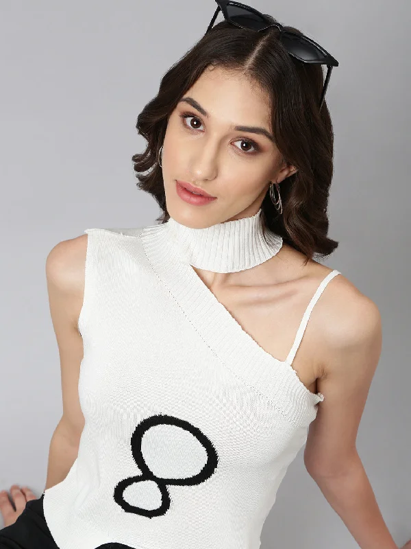 Massive Deal Women White Solid Crop Top