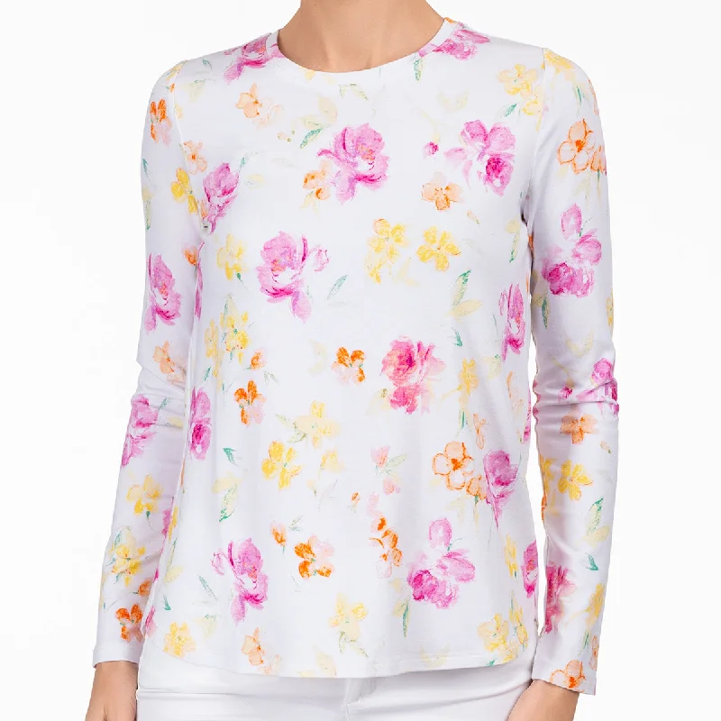 Weekend Steals Await Relaxed Fit Tee in Brush Floral