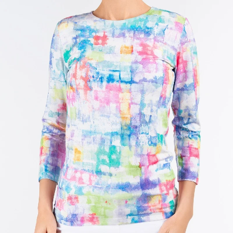 Weekend Deals to Make You Smile Shaped Knit Tee in Lumiere Blocks