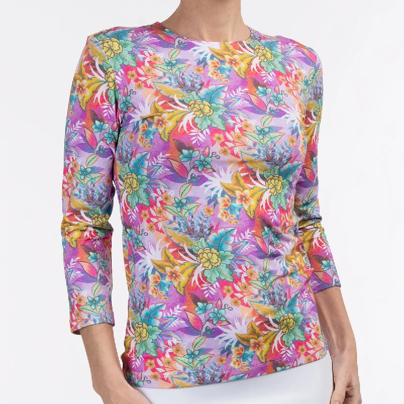 Super Discount Shaped Knit Tee in Lush Tropical