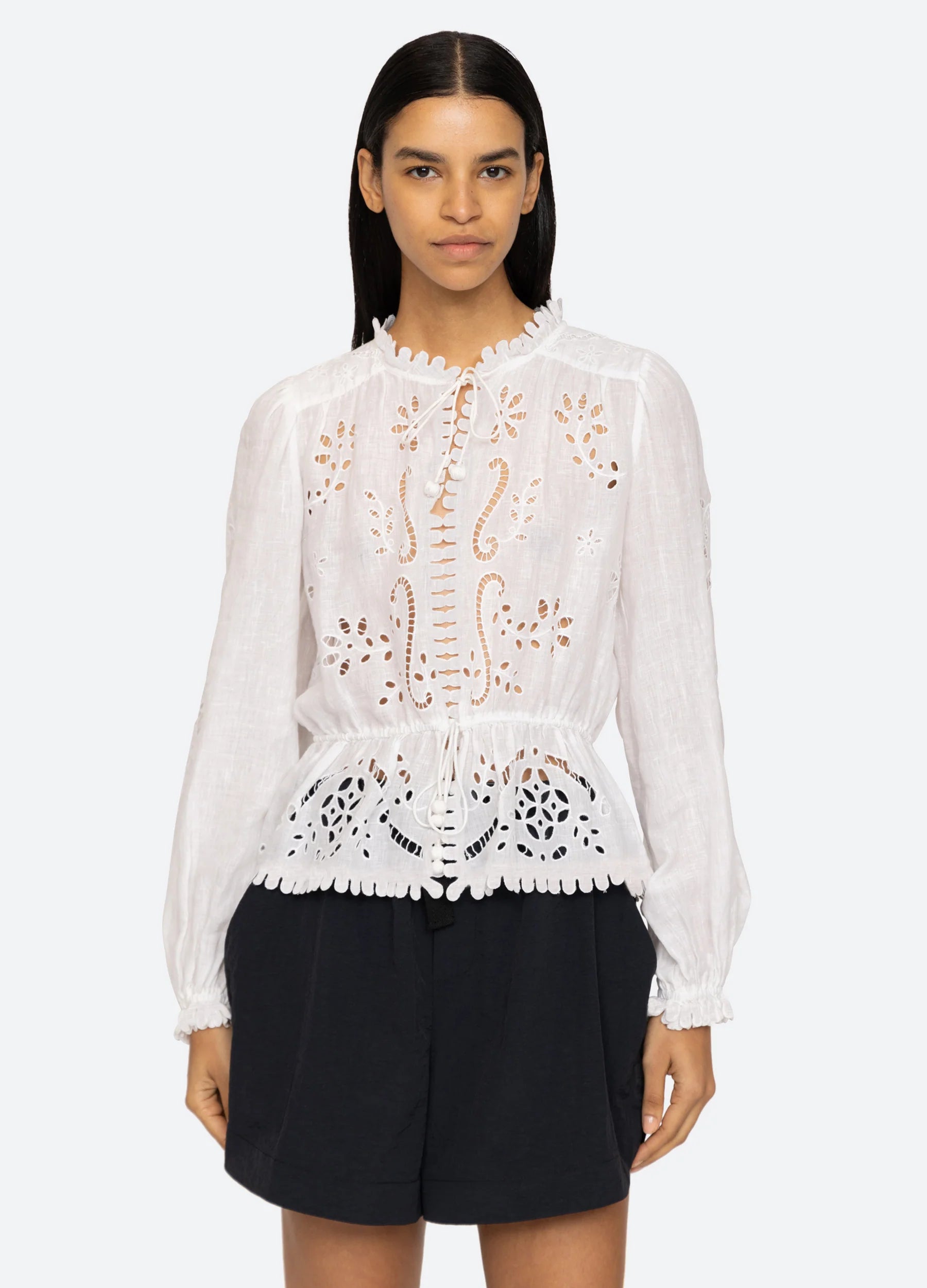 Closeout Deal Liat Long Sleeve Top - White