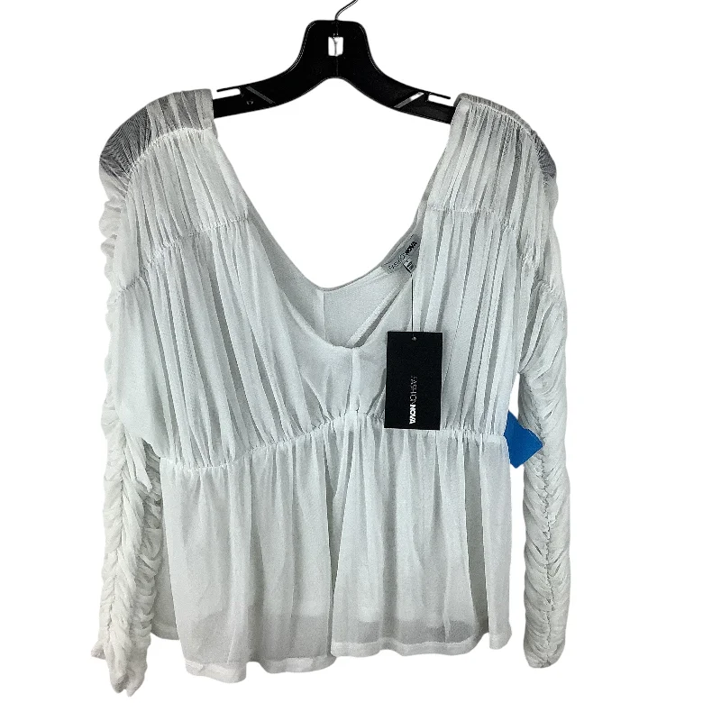 Weekend Offers That Please Top Long Sleeve By Fashion Nova In White, Size: S