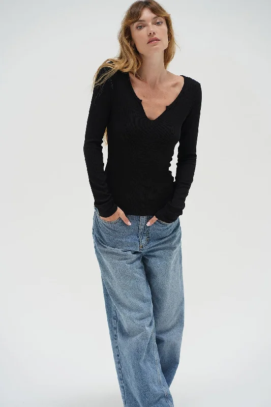 Special Discount Emory Notch Long Sleeve - Black