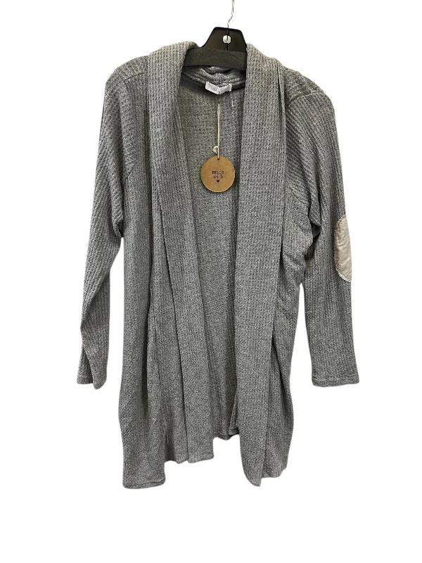Weekend Specials to Love Sweater Cardigan By  August Mist In Grey, Size: 3x