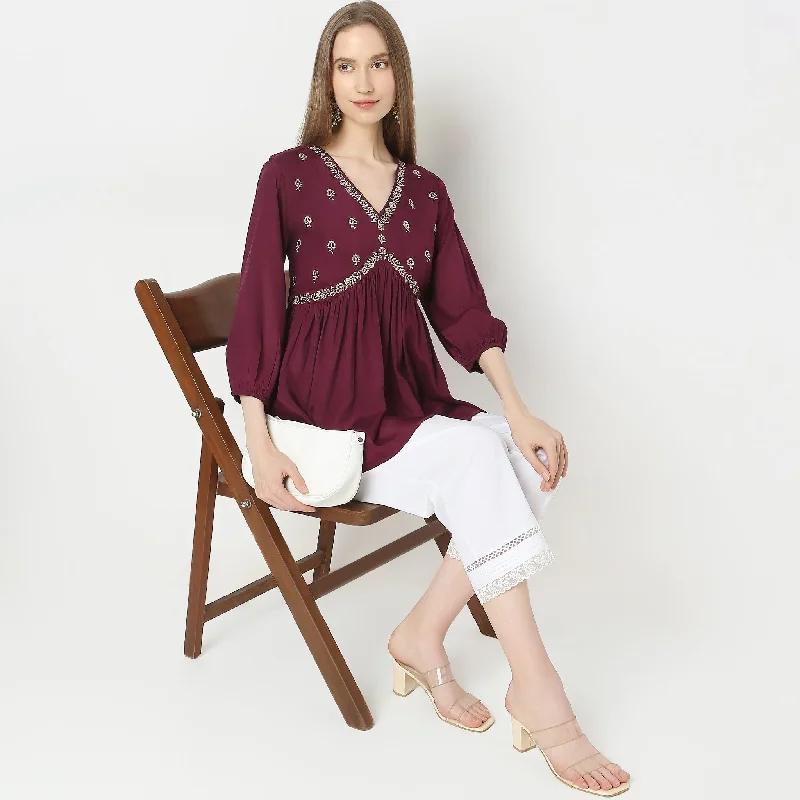 Weekend Deals That Amaze Flare Fit Embellished Top