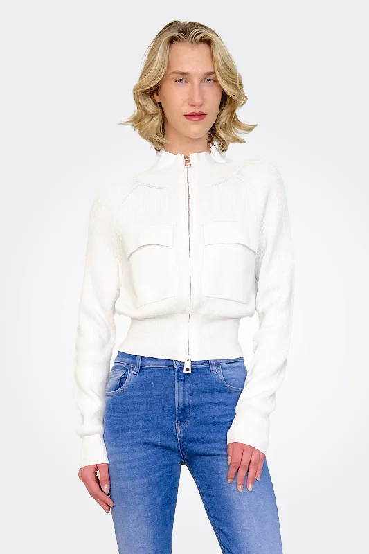 Take Advantage Pocket Cardigan - Bianco
