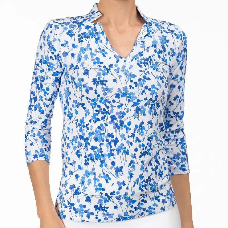 Reduced Price Notch Collar Tee in Secret Garden