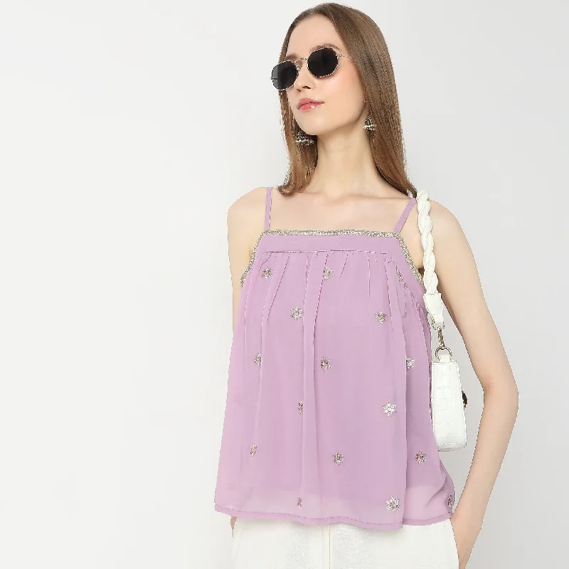 Weekend Discounts to Enjoy Flare Fit Solid Top