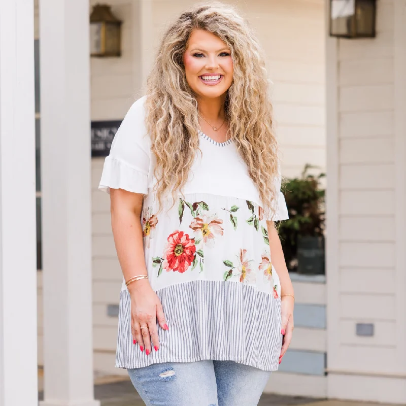 Weekend Extravaganza: Shop Now Unpredictable Babydoll Top, Ivory