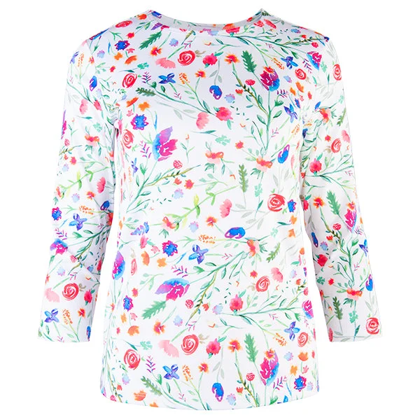 Weekend Discounts to Enjoy Shaped Knit Tee in Field Florals