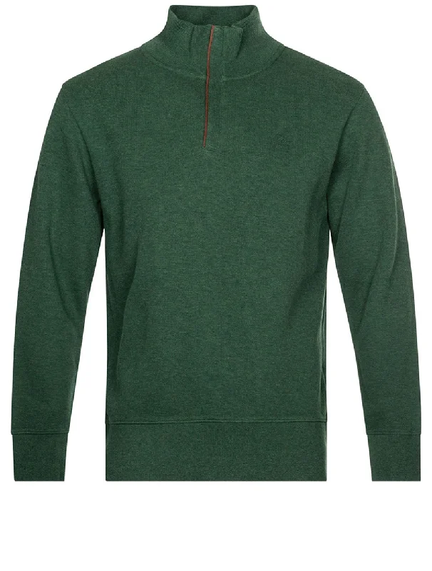Weekend Bargains to Sizzle Sacker Rib Half Zip Waldgrün Meliert