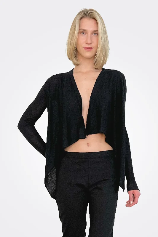 Weekend Deals That Sparkle Open Cardigan - Black