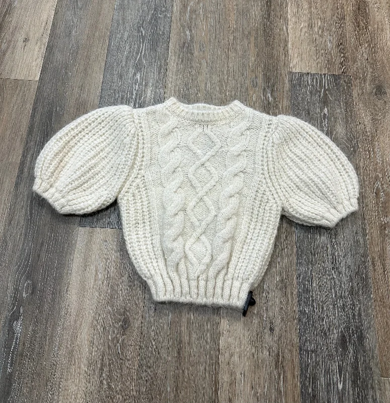 Year-End Sale Sweater Short Sleeve By Zara In White, Size: S