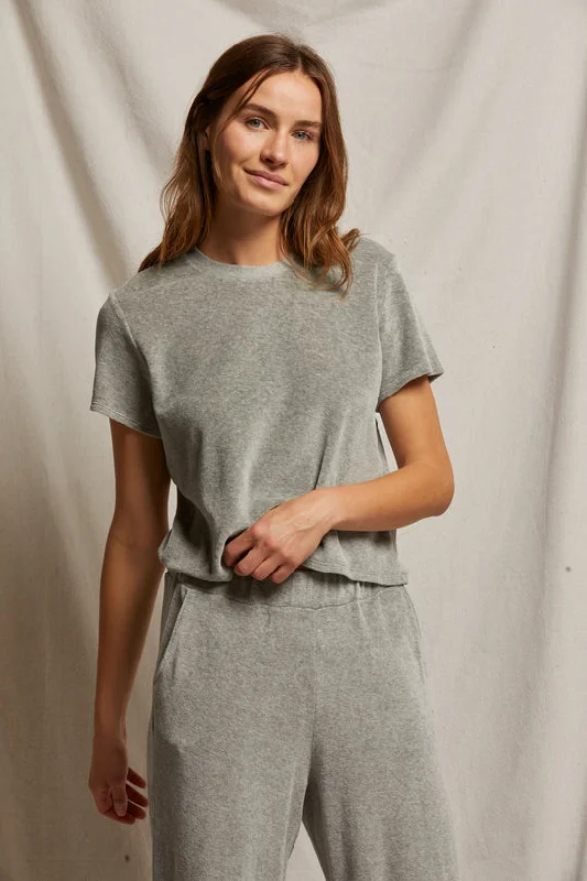 Best Seller CLARA VELOUR CREW NECK TEE