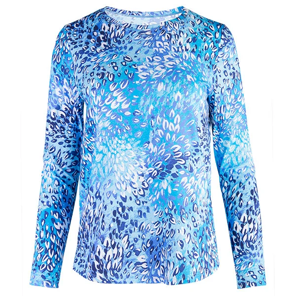 Midnight Madness Yoke Relaxed Fit Tee in Blue Florettes