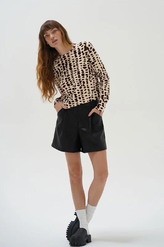 Weekend Deals That Spark Long Sleeve Ribbed Crew - Zuri Print