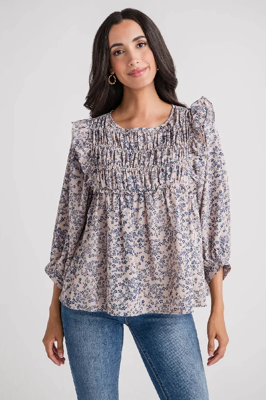 While Supplies Last &Merci Floral Ruffle Blouse